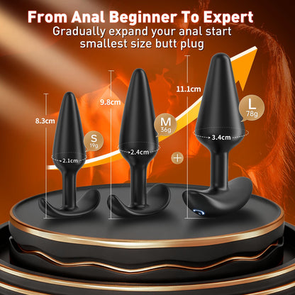 Anal Plug Vibrating Butt Plug, Adult Sex Toys 3PCS Silicone Anal Plugs, Anal Sex Toys with Remote Control 10 Vibrating Vibrator for Men, Anal Toys Adult Sex Toy & Games Prostate Massager