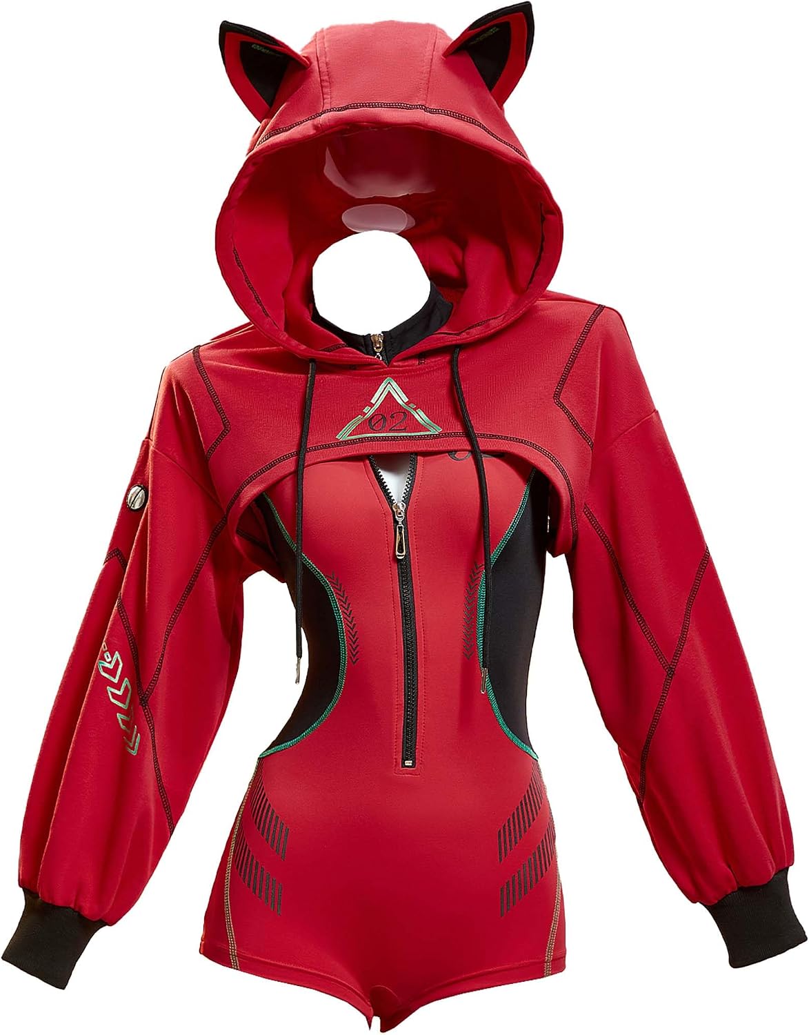 Mobbunny Anime Derivative Cyber Sportswear Tight Mecha Pilot Costume Sexy Lingerie Bodysuit with Short Jacket