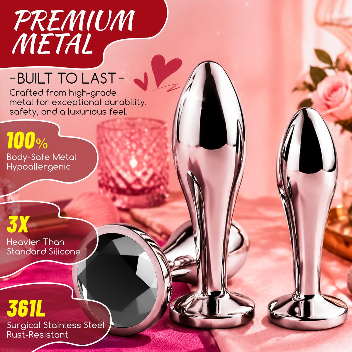 New Portable Couple Plug Anales Kit Newly Relaxing Anales Plugs Butt Relaxing Training Set Butt Adult Toy Exercise Tool for Men Women Sunglasses 2P5K7 (pink12)