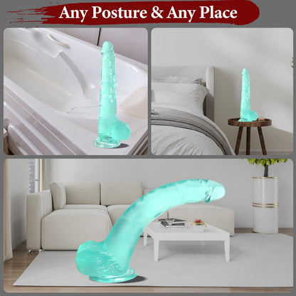 Big Dildo, 11.61 Inch Clear Dildos Lifelike Skin-Touching Feeling, Soft Dildo with Strong Suction Cup, Big Size G-spot Penis Sex Toys for Advanced Women and Men Players