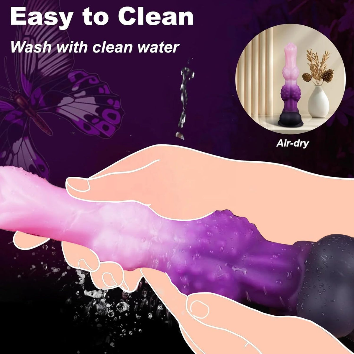 7.2" Fantasy Monster Dildo with Knot U & G-spot Dragon Dildo with Suction Cup, Long Anal Plug Adult Sex Toys & Games for Women Men Couples (DrakoPod)