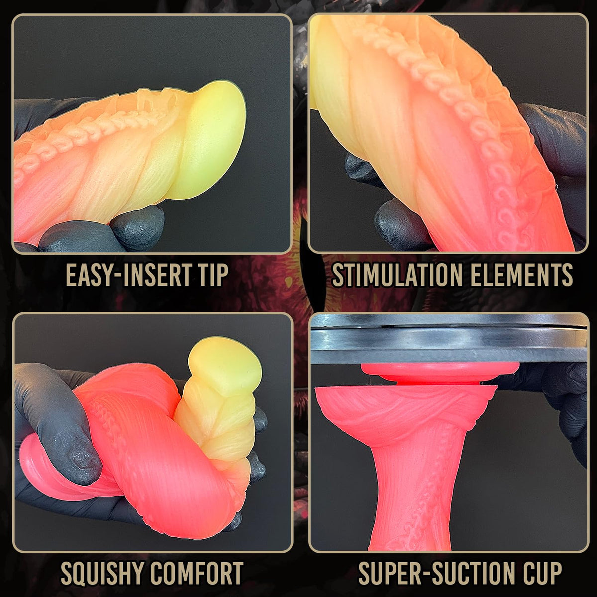 7.2" Fantasy Monster Dildo with Knot U & G-spot Dragon Dildo with Suction Cup, Long Anal Plug Adult Sex Toys & Games for Women Men Couples (DrakoPod)