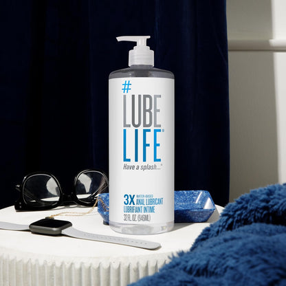 LUBELIFE Water Based 3X Anal Lube, Personal Lubricant, 12 Fl Oz | Extra thick anal glide with triple cushion, non-sticky water-based formula, toy and condom compatible, smooth confident glide