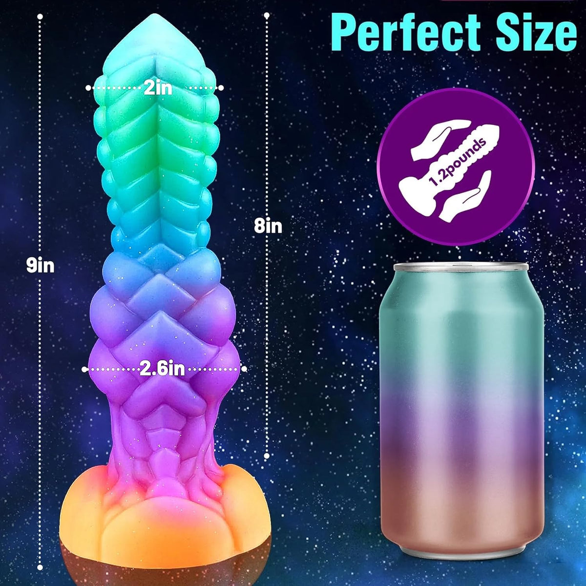 7.2" Fantasy Monster Dildo with Knot U & G-spot Dragon Dildo with Suction Cup, Long Anal Plug Adult Sex Toys & Games for Women Men Couples (DrakoPod)