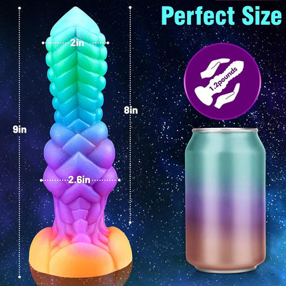 7.2" Fantasy Monster Dildo with Knot U & G-spot Dragon Dildo with Suction Cup, Long Anal Plug Adult Sex Toys & Games for Women Men Couples (DrakoPod)