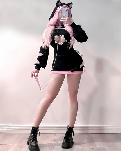 Cat Maid Outfit Sweater Cosplay Lingerie Set | Lingerie Set，Animal Cosplay Lingerie，Women's Exotic Costumes，Kitten Cosplay，Festival Outfit，Halloween Costume