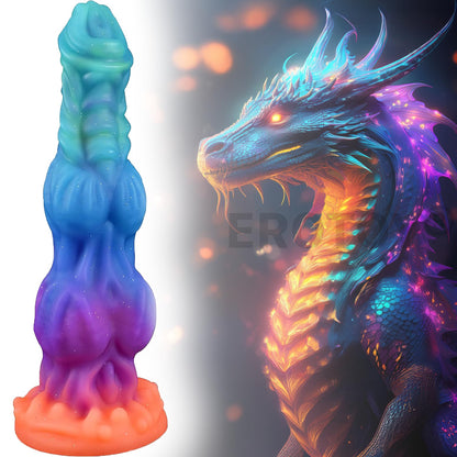 7.2" Fantasy Monster Dildo with Knot U & G-spot Dragon Dildo with Suction Cup, Long Anal Plug Adult Sex Toys & Games for Women Men Couples (DrakoPod)
