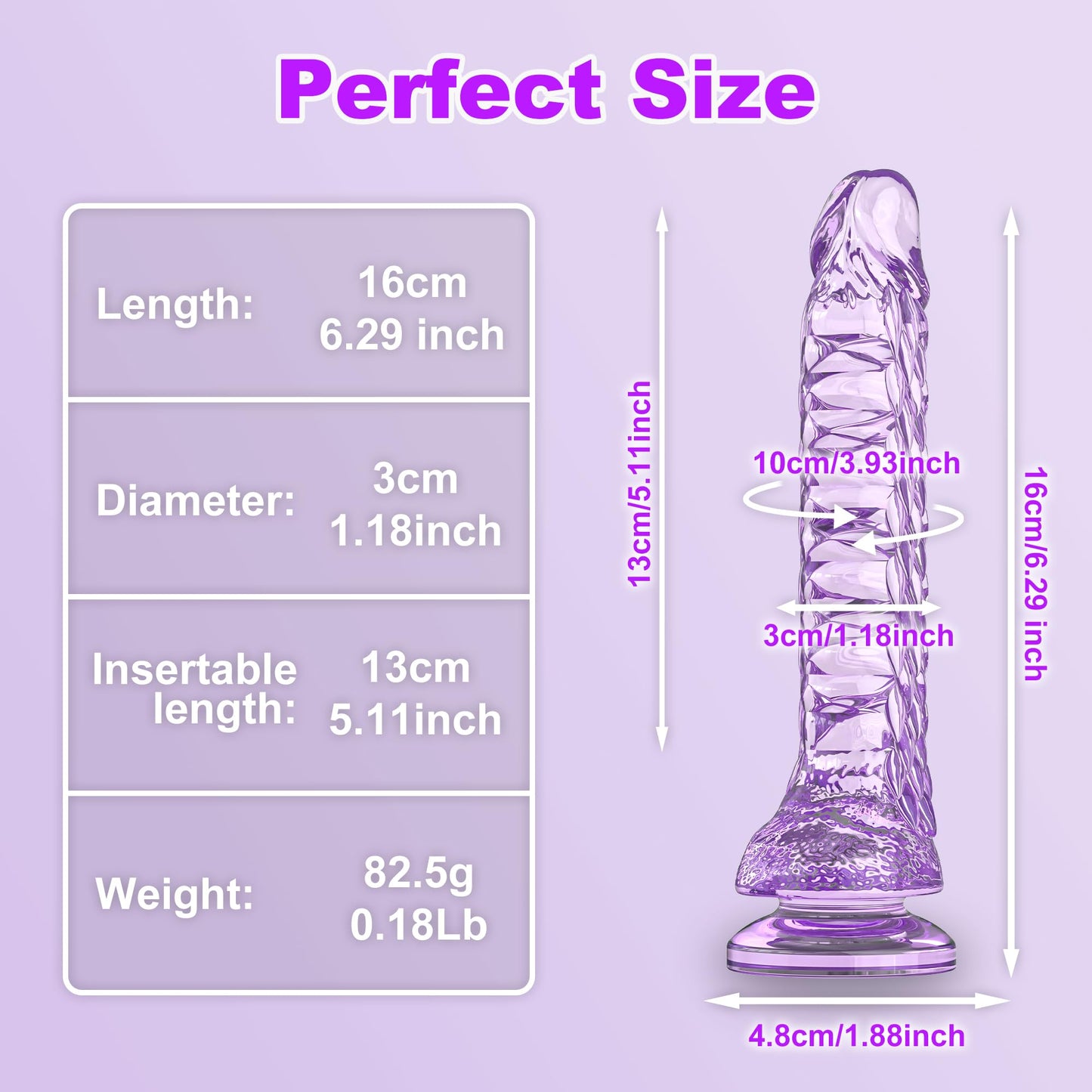 7.4 inch Dragon Dildo with Strong Suction Cup for Hands-Free Play,Realistic Monster Dildo Anal Plug Prostate Massager Adult Sex Toys for Vaginal G-Spot and Anal Prostate Purple