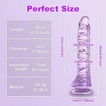 7.4 inch Dragon Dildo with Strong Suction Cup for Hands-Free Play,Realistic Monster Dildo Anal Plug Prostate Massager Adult Sex Toys for Vaginal G-Spot and Anal Prostate Purple