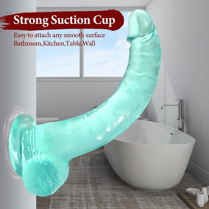 Big Dildo, 11.61 Inch Clear Dildos Lifelike Skin-Touching Feeling, Soft Dildo with Strong Suction Cup, Big Size G-spot Penis Sex Toys for Advanced Women and Men Players