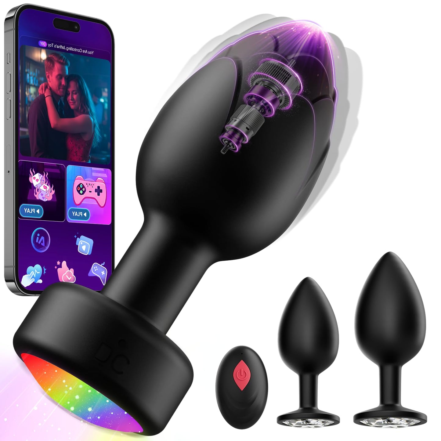 Anal Plug Vibrating Butt Plug, Adult Sex Toys 3PCS Silicone Anal Plugs, Anal Sex Toys with Remote Control 10 Vibrating Vibrator for Men, Anal Toys Adult Sex Toy & Games Prostate Massager