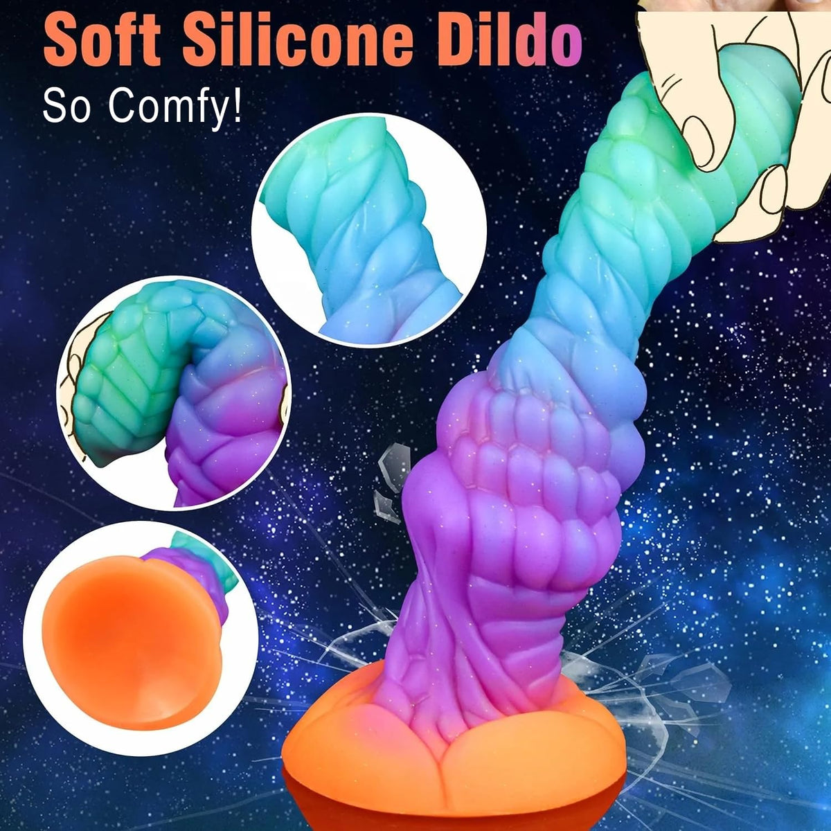 7.2" Fantasy Monster Dildo with Knot U & G-spot Dragon Dildo with Suction Cup, Long Anal Plug Adult Sex Toys & Games for Women Men Couples (DrakoPod)