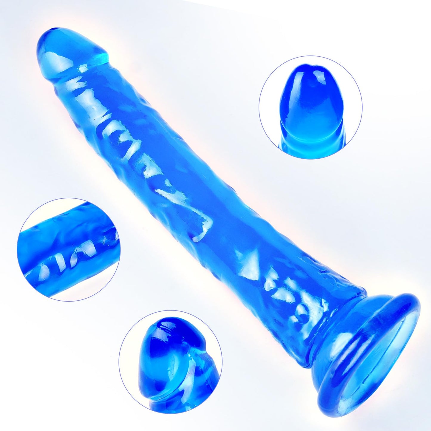 Clear Suction Realistic Dildo Set - 3 Sizes(small6.4'',big7.4'', huge9.6'') for Anal and Vaginal Pleasure - Perfect for Beginners to Advanced Users Lifelike Penis
