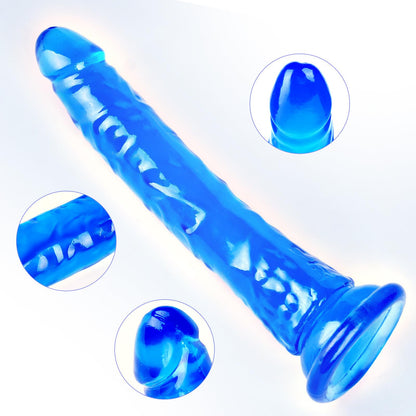 Clear Suction Realistic Dildo Set - 3 Sizes(small6.4'',big7.4'', huge9.6'') for Anal and Vaginal Pleasure - Perfect for Beginners to Advanced Users Lifelike Penis