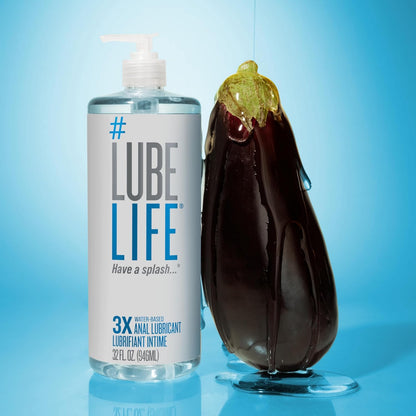 LUBELIFE Water Based 3X Anal Lube, Personal Lubricant, 12 Fl Oz | Extra thick anal glide with triple cushion, non-sticky water-based formula, toy and condom compatible, smooth confident glide