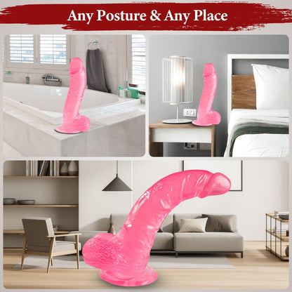 10 Inch Clear Dildo Big Dildos, Soft Realistic Huge Dildo with Strong Suction Cup for Hands-Free and Anal Play, Big G-spot Dildo Anal Sex Toys for Women and Couple