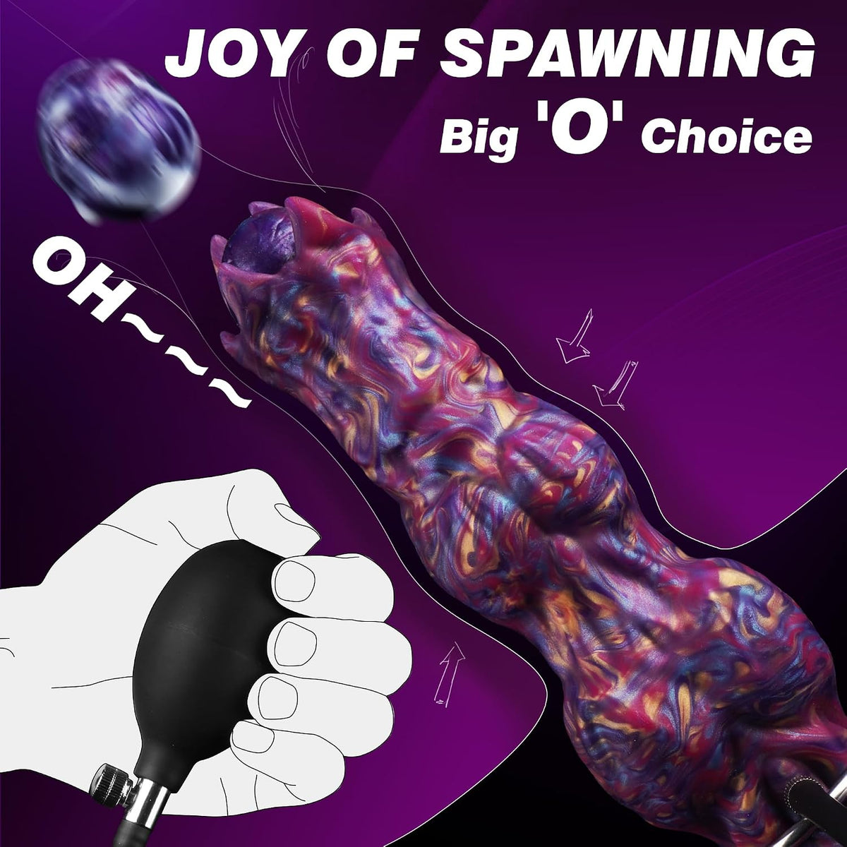 10" Monster Dildo Huge Ovipositor Dildo with 4 Eggs, Big Fantasy Anal Dildo | Horse Knot Dragon Dildo with Inflatable Pump, Dog Sex Toy with Strong Suction Cup, Silicone Alien Adult Toys for Women Men