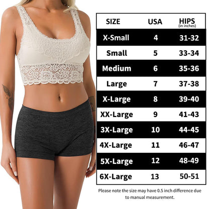 R RUXIA Boyshort Panties Seamless Nylon Underwear Stretch Boxer Briefs 5 Pack