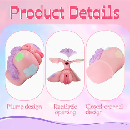 Fantasy Masturbator 2 in 1 Pocket Pussy Male Masturbator Sex Doll | Silicone Pussy and Anal 2 In 1 Fantasy Stroker,Dual-Channel Closed Fantasy Sex Doll,4.53 lbs Ass Masturbator Washable