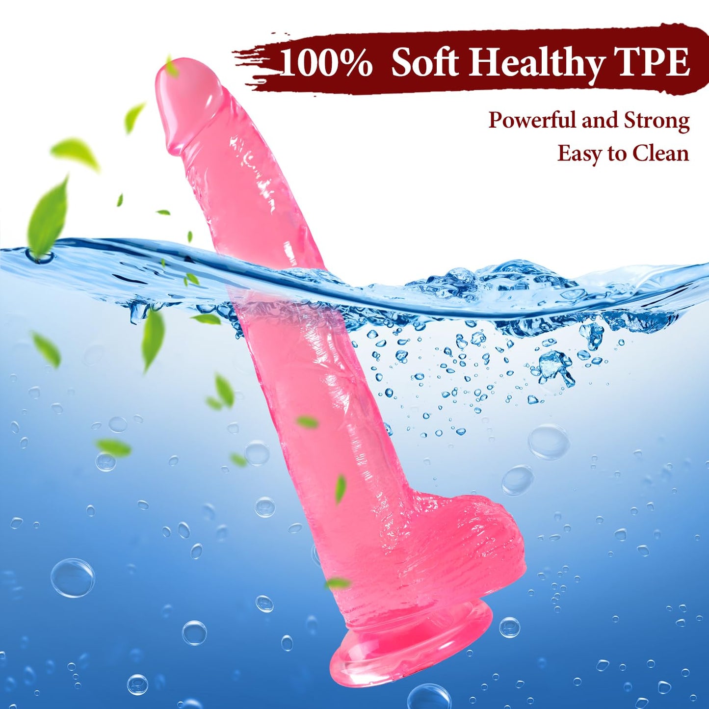 Big Dildo, 11.61 Inch Clear Dildos Lifelike Skin-Touching Feeling, Soft Dildo with Strong Suction Cup, Big Size G-spot Penis Sex Toys for Advanced Women and Men Players