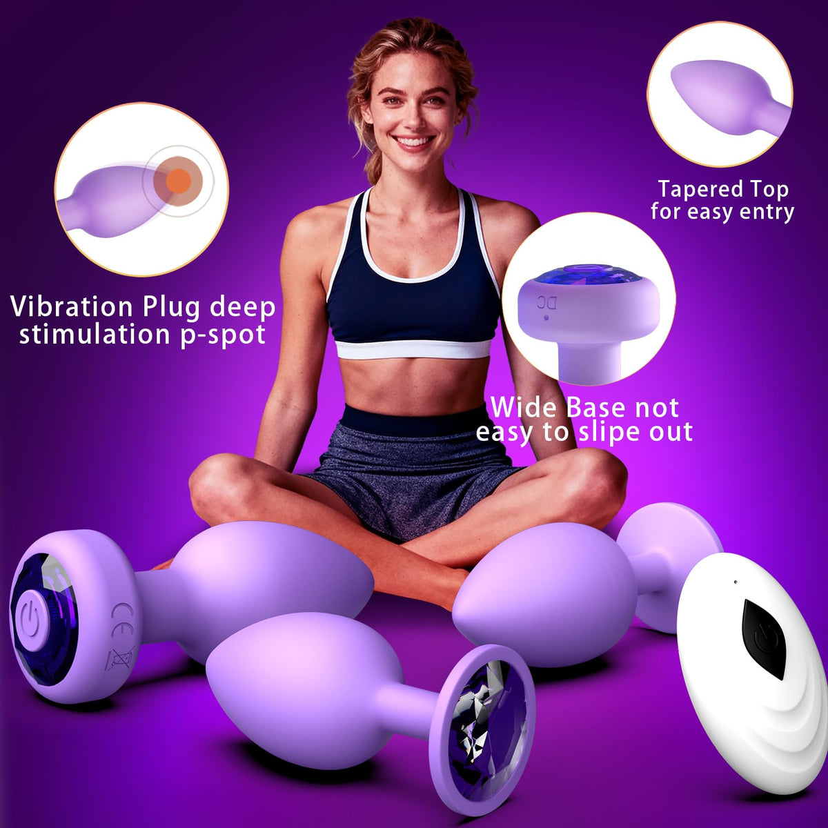 Anal Plug Vibrating Butt Plug, Adult Sex Toys 3PCS Silicone Anal Plugs, Anal Sex Toys with Remote Control 10 Vibrating Vibrator for Men, Anal Toys Adult Sex Toy & Games Prostate Massager