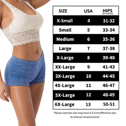 R RUXIA Boyshort Panties Seamless Nylon Underwear Stretch Boxer Briefs 5 Pack