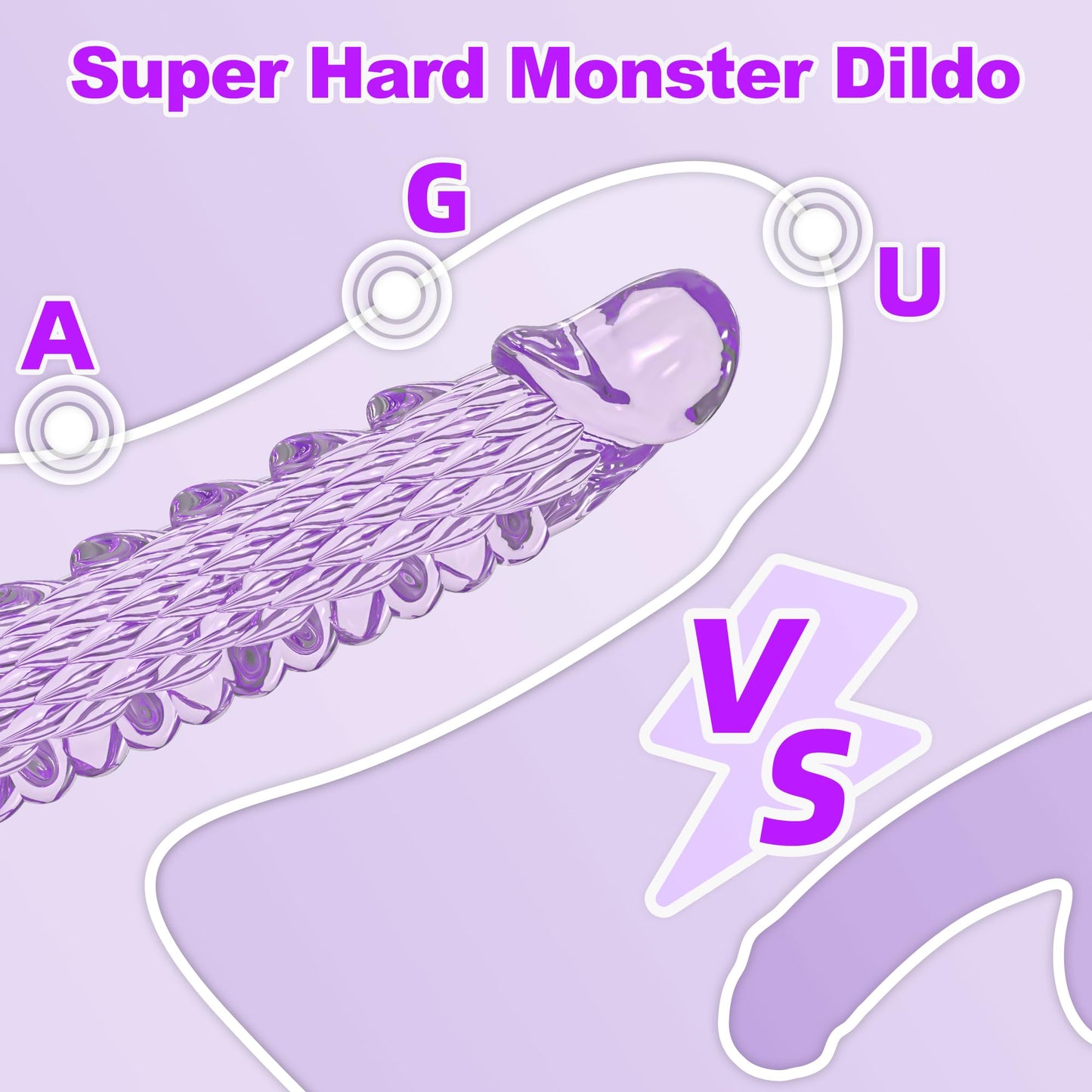 7.4 inch Dragon Dildo with Strong Suction Cup for Hands-Free Play,Realistic Monster Dildo Anal Plug Prostate Massager Adult Sex Toys for Vaginal G-Spot and Anal Prostate Purple
