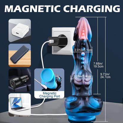 Thrusting Dildo Dragon Monster Dildo - 9.72" Fantasy Horse Dildos with Suction Cup, Dog Knot Dildos Vibrating Huge Thick Anal Toys Silicone with Heating, Adult Toys for Women Men | Creature Dildo with Suction Cup, Dog Knot Dildo Vibrating Huge Thick Anal