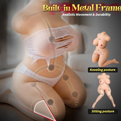 13.22lb TPE Sex Doll with Leg, Gel Breast Dual Channel Male Masturbator