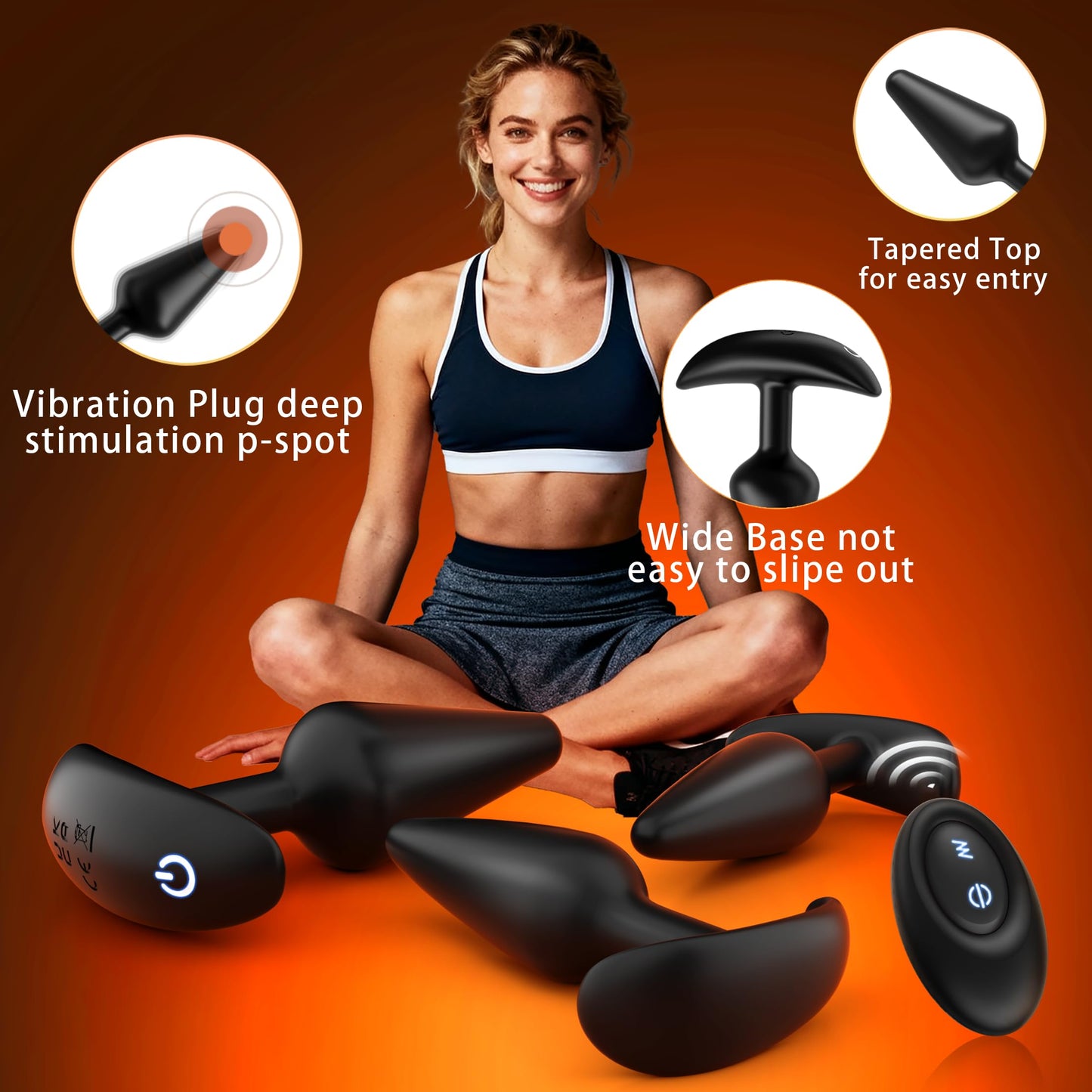 Anal Plug Vibrating Butt Plug, Adult Sex Toys 3PCS Silicone Anal Plugs, Anal Sex Toys with Remote Control 10 Vibrating Vibrator for Men, Anal Toys Adult Sex Toy & Games Prostate Massager