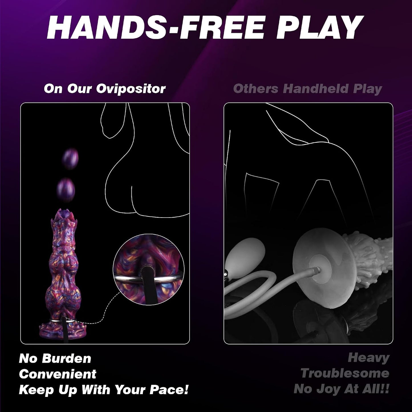 10" Monster Dildo Huge Ovipositor Dildo with 4 Eggs, Big Fantasy Anal Dildo | Horse Knot Dragon Dildo with Inflatable Pump, Dog Sex Toy with Strong Suction Cup, Silicone Alien Adult Toys for Women Men