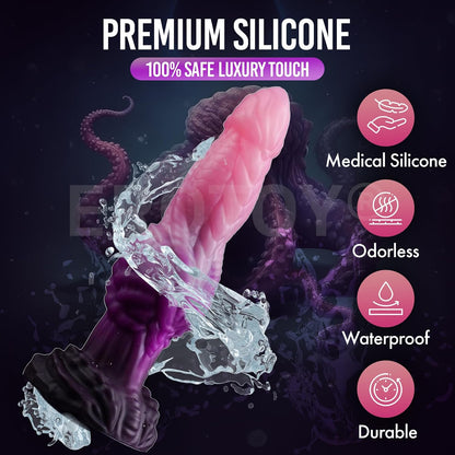 7.2" Fantasy Monster Dildo with Knot U & G-spot Dragon Dildo with Suction Cup, Long Anal Plug Adult Sex Toys & Games for Women Men Couples (DrakoPod)