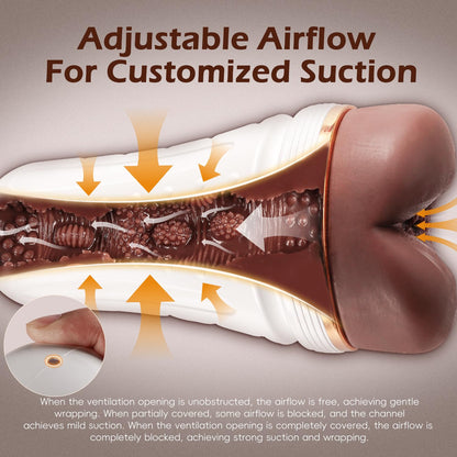 Male Masturbator Realistic Pocket Pussy Vagina Textured with 7.5in Depth Soft and Fleshy Texture,Penis Training Masturbators Sex Machine Toy for Men (Transparent)