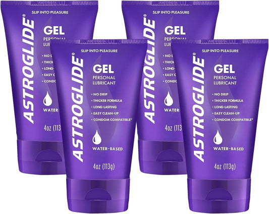 ASTROGLIDE Ultra Gentle Gel Lube, Hypoallergenic, 3 Fl Oz, Travel Size | Water-based ultra gentle hypoallergenic gel without glycerin or parabens. Thicker formula safe for toys and latex condoms.