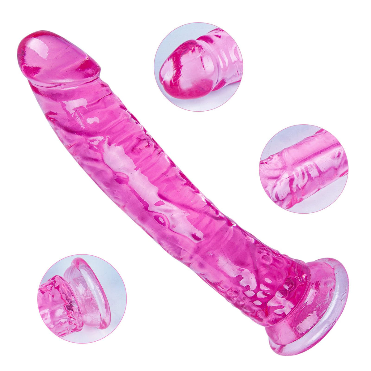 Clear Suction Realistic Dildo Set - 3 Sizes(small6.4'',big7.4'', huge9.6'') for Anal and Vaginal Pleasure - Perfect for Beginners to Advanced Users Lifelike Penis