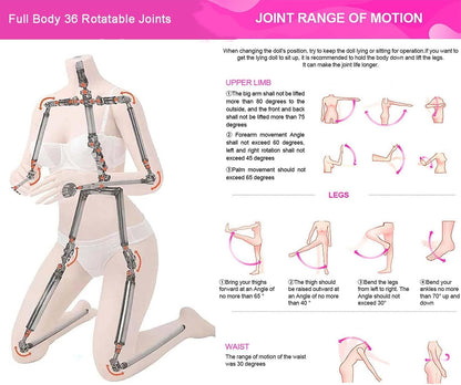 Realistic Sex Doll for Men Full Size Female Torso Love Dolls with Big Breasts and Butt Full Bo*dy Life Size Adult Male Sex Toys Built in Metal Frame TPE