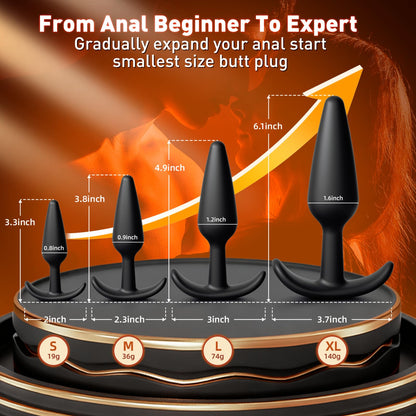 Anal Plug Vibrating Butt Plug, Adult Sex Toys 3PCS Silicone Anal Plugs, Anal Sex Toys with Remote Control 10 Vibrating Vibrator for Men, Anal Toys Adult Sex Toy & Games Prostate Massager