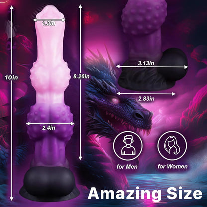 7.2" Fantasy Monster Dildo with Knot U & G-spot Dragon Dildo with Suction Cup, Long Anal Plug Adult Sex Toys & Games for Women Men Couples (DrakoPod)