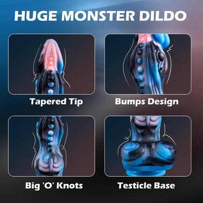 Thrusting Dildo Dragon Monster Dildo - 9.72" Fantasy Horse Dildos with Suction Cup, Dog Knot Dildos Vibrating Huge Thick Anal Toys Silicone with Heating, Adult Toys for Women Men | Creature Dildo with Suction Cup, Dog Knot Dildo Vibrating Huge Thick Anal