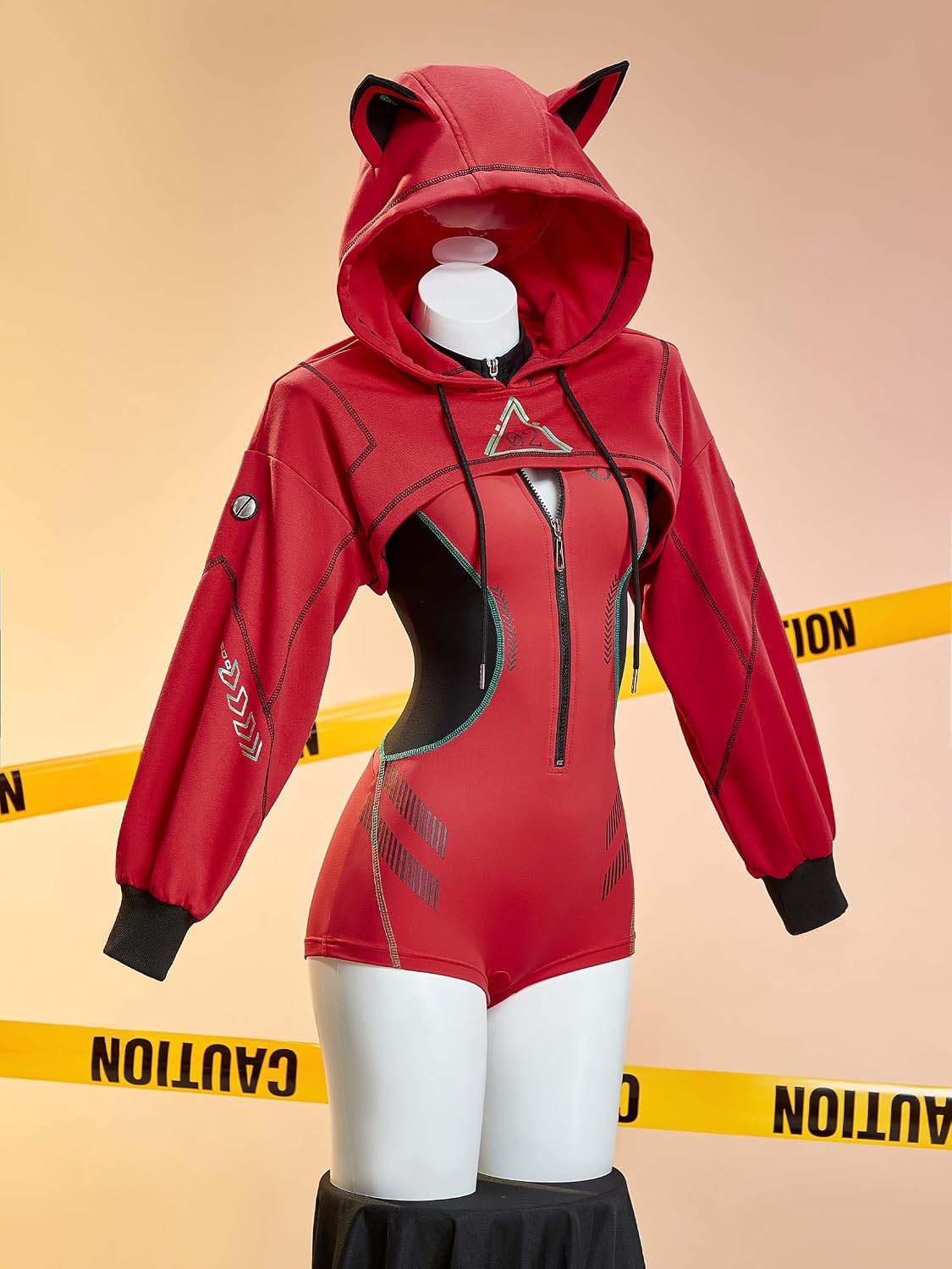 Mobbunny Anime Derivative Cyber Sportswear Tight Mecha Pilot Costume Sexy Lingerie Bodysuit with Short Jacket