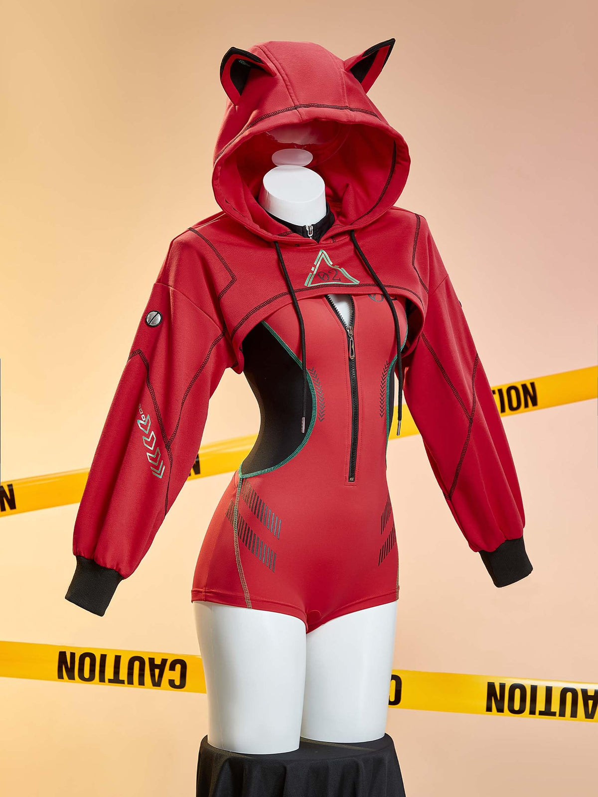 Mobbunny Anime Derivative Cyber Sportswear Tight Mecha Pilot Costume Sexy Lingerie Bodysuit with Short Jacket