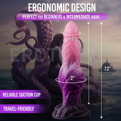 7.2" Fantasy Monster Dildo with Knot U & G-spot Dragon Dildo with Suction Cup, Long Anal Plug Adult Sex Toys & Games for Women Men Couples (DrakoPod)