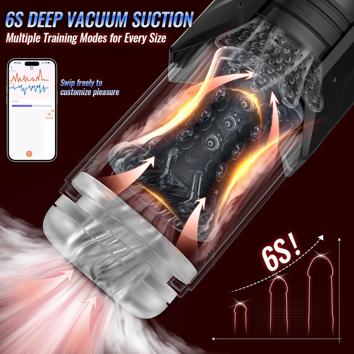Male Masturbator Sex Toy for Men with Phone Holder Penis Pump | AI Sync 7 Sucking & 7 Thrusting Rotating Licking Mode, Waterproof Pocket Pussy Male Sex Toys with Suction Base Bath Item