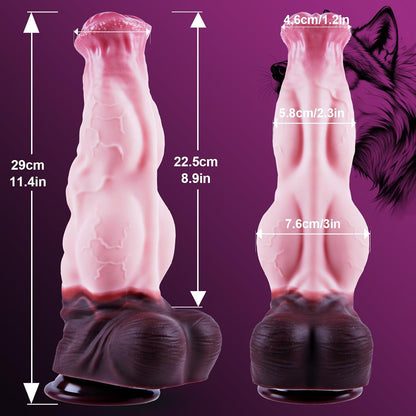 Huge Knotted Horse Dildo 11.4 ", Silicone Fantasy Thick Dildo, XL G-Spot Large Realistic Monster Penis with Suction Cup,Ultra-Wide Giant Canine Knot Long Anal Butt Plug,Women Couples Gay Toys