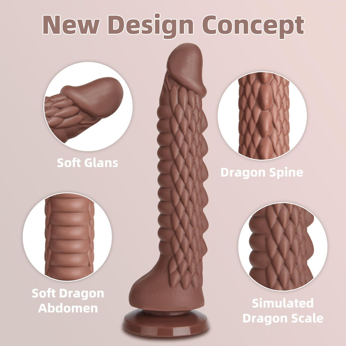 7.4 inch Dragon Dildo with Strong Suction Cup for Hands-Free Play,Realistic Monster Dildo Anal Plug Prostate Massager Adult Sex Toys for Vaginal G-Spot and Anal Prostate Purple