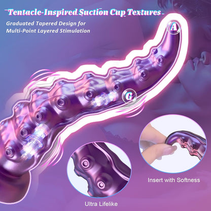 MHYNNR Fantasy Tentacle Monster Dildo, Wriggling Suction Vibrator | Vibrating, Riding, Bad Dragon, Octopus, Huge, Thick, Female Adult Sex Toys, App Remote Control, G Spot Vibrator, Consoladores