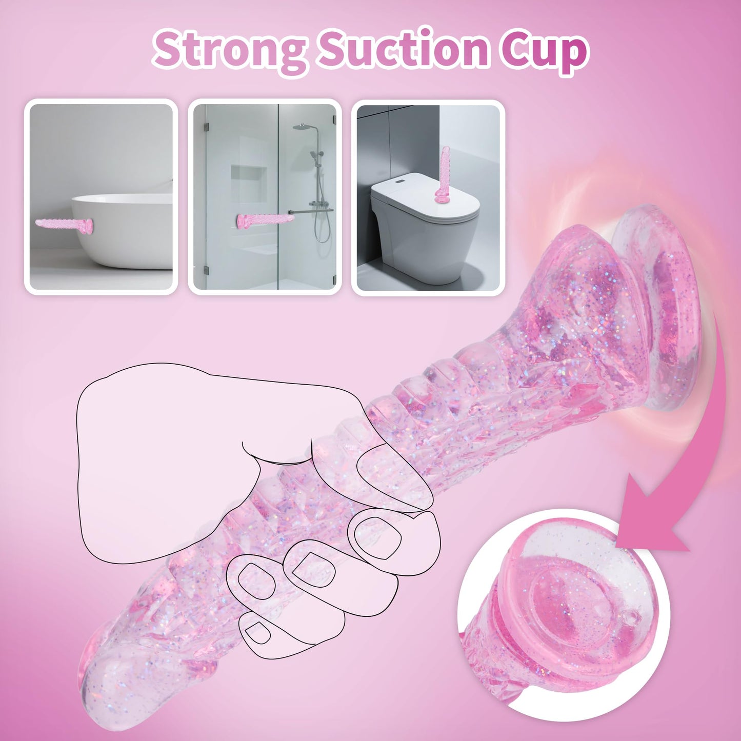 7.4 inch Dragon Dildo with Strong Suction Cup for Hands-Free Play,Realistic Monster Dildo Anal Plug Prostate Massager Adult Sex Toys for Vaginal G-Spot and Anal Prostate Purple