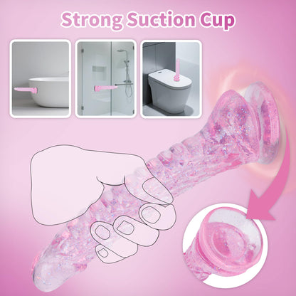 7.4 inch Dragon Dildo with Strong Suction Cup for Hands-Free Play,Realistic Monster Dildo Anal Plug Prostate Massager Adult Sex Toys for Vaginal G-Spot and Anal Prostate Purple