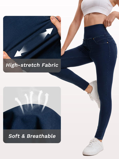 Stretchy Jeans for Women High Waisted Jeggings Tummy Control Slim Fit Jeans Pull On with Pockets Stylish Casual