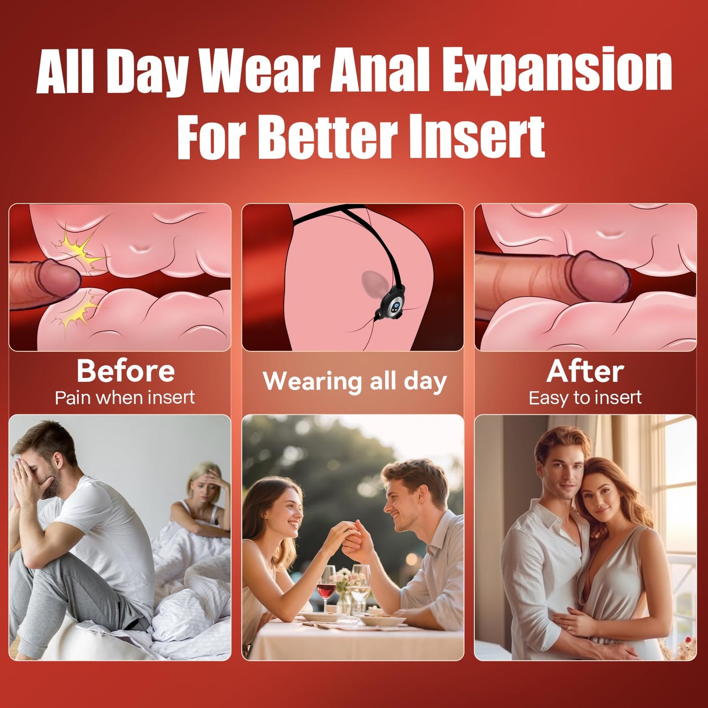Anal Plug Vibrating Butt Plug, Adult Sex Toys 3PCS Silicone Anal Plugs, Anal Sex Toys with Remote Control 10 Vibrating Vibrator for Men, Anal Toys Adult Sex Toy & Games Prostate Massager